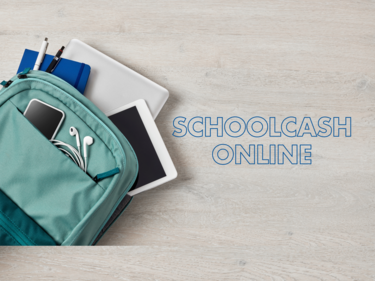 backpack with school cash online text
